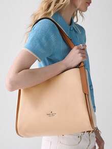 Kate Spade KS KNOTT 女士新月形单肩斜挎包，大容量手提包 - 杏色 - 查看 2