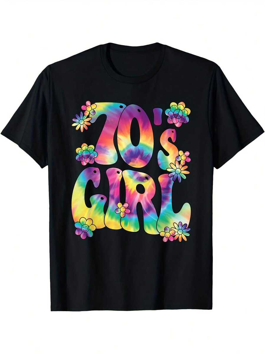Nueva camiseta de manga corta para mujer de 180 g,% algodón - Camiseta casual versátil con estampado de verano para hombre - Camiseta con estampado de verano para parejas - Unisex - Regalo para vacaciones - Negro - Ver 1