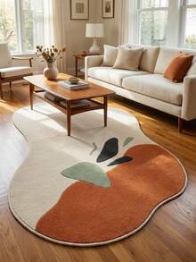 1pc Asymmetrical Shaped Velvet Rug, Morandian Abstract Geometric Print, Decorative Carpet For Living Room/Bedroom, Atmosphere Decor Rug, Washable (Due To Factory Packaging, There May Be Creases, Which Can Be Restored By Letting It Sit For A Few Days) - Multicolor - View 1