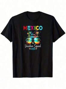 Camiseta Coordinada Viaje Cancún México 2026, Ropa de Entrenamiento Musical Vibrante, Estatements de Moda Llamativos, Equipo para Fanáticos del Fútbol, Camiseta de Tejido Transpirable, Camiseta Cancún para Hombre, Camiseta Gráfica para Hombre, Ropa de Hombre, Camisa de Hombre - Negro - Ver 1