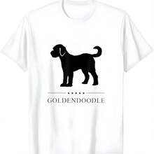 Camiseta de silueta negra Goldendoodle - Blanco - Ver 1