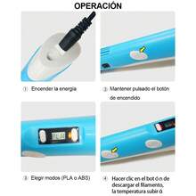 Pluma 3D de Dibujo con pantalla LED, compatible con filamentos PLA y ABS, ajuste de temperatura y velocidad, recargable por puerto Micro USB, modo de suspensión automática cuando no está en uso, boquilla calentadora para fundir el filamento, diseño ergonómico y ligero, ideal para niños y adultos, para crear figuras tridimensionales, manualidades y proyectos creativos, disponible en varios colores. - A - Ver 4