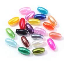 200颗4x8毫米彩虹米粒仿珍珠珠椭圆形仿ABS仿珍珠珠，适用于珠宝制作、工艺品制作、服装缝纫、服饰珠子 - 均碼 - 查看 6