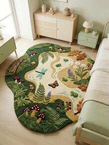 1 pieza Felpudo con forma de bosque encantador, alfombra grande, felpudo de bienvenida, alfombra, felpudo, felpudo para exteriores, alfombra de cocina, decoración del hogar, felpudo para la puerta principal, alfombra de área, felpudo para exteriores, decoración del hogar, alfombra de área, alfombra de jardín, alfombra lavable - Multicolor - Ver 3