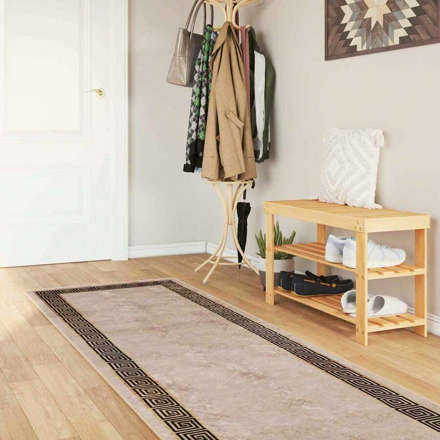 Teppichläufer MARSA Schwarz 100 x 400 cm Polyester und PVC - Schwarz - Übersicht 1