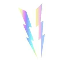2pcs Vibrant Bolt Vinyl Decals For Motorcycles-Durable PET, High-Gloss, Easy Apply Self-Adhesive Stickers In Rainbow Colors - 1 pcs - View 2