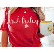 Red Friday T-Shirt, "Remember All The Disengaged" T-Shirt, Red Friday, American Veteran T-Shirt With American Flag, On Friday We Wear Red, Red Blouses For Women > Printed Shirt Blouses For Ladies - 紅色 - 查看 1
