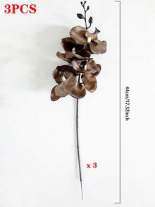 6支人造蘭花莖，逼真假蘭花，適用於居家、辦公室、婚禮、花束、黑色花卉、奢華中心裝飾、花卉禮品、客廳、臥室、廚房、飯店、咖啡廳、桌面、花瓶、室內、春季、夏季、全年適用、母親節禮物、畢業禮物、生日禮物、情人節、冬季、聖誕節、居家禮品、新娘花束、DIY、花環、居家裝飾、婚禮佈置 - 咖色 - 查看 13