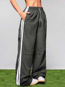 Pantalones deportivos de moda para mujer, aptos para el verano - Marrón Chocolate - Ver 1