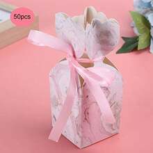 ZJchao Envoltorio de caramelo 50 piezas Caja de dulces de boda Embalaje Caja de favor de fiesta Cajas de de cumpleaños con cinta Caja Dulces Caramelos Papel para Boda - 3 - Ver 7