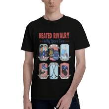 Camiseta casual unisex Heated Rivalry M1en HI1PSter T1EEs de manga corta y cuello redondo, de algodón puro. Confeccionada en algodón grueso de 220 g, ofrece una textura suave y un tacto agradable, cómoda y respetuosa con la piel. Su estilo clásico y sencillo nunca pasa de moda, ideal para el día a día, actividades deportivas, viajes, vacaciones y cualquier ocasión informal. - Negro - Ver 1