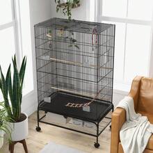 Bird Cage With Perches, Bird Toys And Removable Bottom Tray, Black - 均碼 - 查看 2
