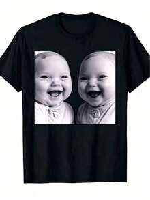 Impala Camiseta Oversize Divertida con Meme Viral de la Generación Z (Baby Gen Z) de IA Risueña, Unisex, Casual, de Manga Corta, Cuello Redondo, Perfecta para Uso Diario, Regalos de Navidad, Tallas S-3XL - Negro - Ver 9