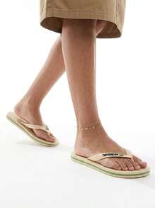 Havaianas Women's Casual Slip-On Flat Flip Flops, Comfortable And Versatile For Daily Wear - Cream - View 1