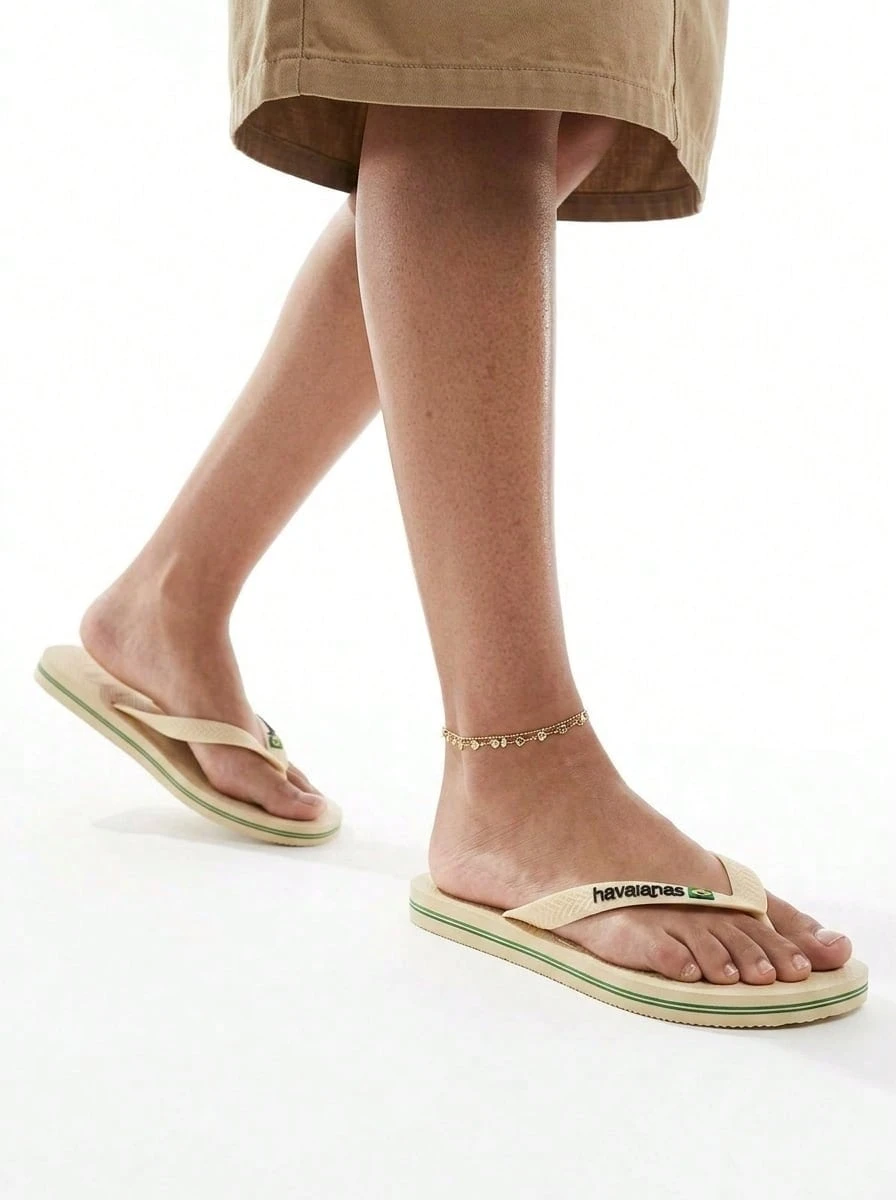 Havaianas Women's Casual Slip-On Flat Flip Flops, Comfortable And Versatile For Daily Wear - Cream - View 1