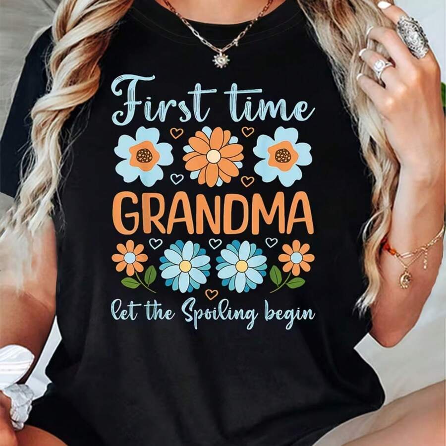 Printed T-Shirt For Men And Women - 黑色 - 查看 1