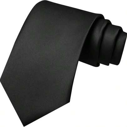 1 pieza Corbata de unicolor para hombres de 8cm, corbata formal de negocios negra para boda y banquete