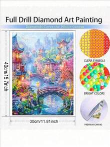 阁楼DIY钻石画套装 - 钻石艺术马赛克工艺品，温馨治愈系设计，沉浸式手工减压，家居装饰艺术DIY工艺爱好者的节日惊喜礼物 - 圓鑽 - 查看 5