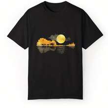 Printed T-Shirt For Men And Women - 黑色 - 查看 1