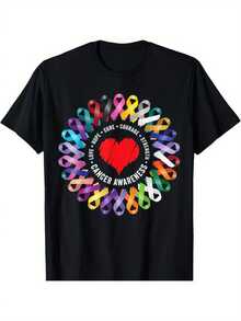 Cancer Awareness T-Shirt, Comfortable T-Shirt - Black - View 6