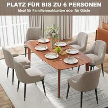 Rustic Style Dining Table, Lacquered Surface, Wood, 150 X 80 Cm, Brown. - Brown - View 4