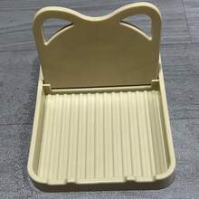 Organizador de cocina vertical plegable, soporte creativo con forma de oreja de gato para tapas de ollas, puede sostener cucharas, espátulas, pinzas, disponible en negro, beige y gris - Multicolor - Ver 8