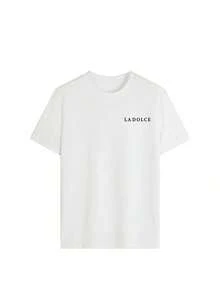 Estilo Y2K, estilo de moda, lo más nuevo de 2026, estilo lindo, estilo casual. Nueva Camiseta de Verano para Mujer, Sencilla y Colorida, con Estampado Gráfico de Letras y Pintura al Óleo, Cuello Redondo, Manga Corta Rosa, Moderna y Versátil, Adecuada para Tops de Mujer, Ropa Casual para Vacaciones y Fiestas de Primavera, 180g (Tallas S-XXXL) - Blanco 2 - Ver 3