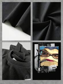 Fun Graphic Showing A Cartoonish Secretary With A Serious Expression And Large Glasses, Symbolizing Humor And A Strong Attitude. Ideal For Confident Girls. Comfortable And Casual Women's T-Shirt For Everyday Wear. - 黑色 - 查看 4