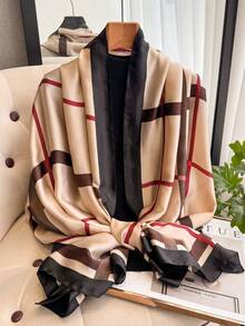 1pc Faux Silk Solid Color Scarf, Elegant And Versatile For Women, Suitable For Beach, Sun Protection, And Daily Wear - Multicolor - View 6