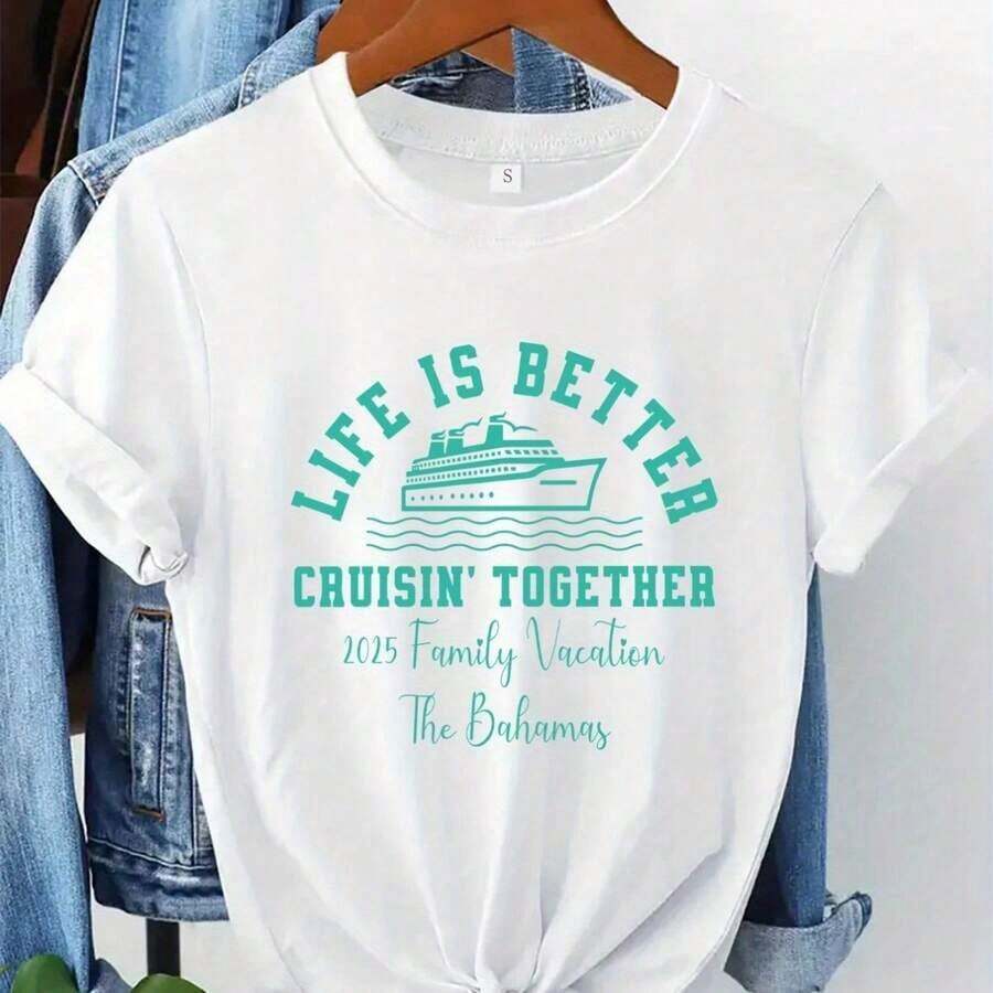Camisetas Modernas Minimalistas con Imágenes Personalizadas para Familia o Grupo, Estilo Casual para el Día a Día - Blanco - Ver 1