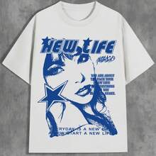 Printed T-Shirt For Men And Women - 白色 - 查看 1