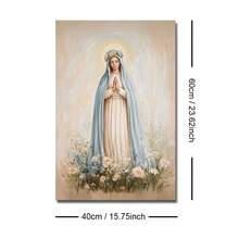 1pc Framed/Unframed Virgin Mary Catholic Canvas Poster Marian Floral Crown Christian Wall Art Print Minimalist Religion Decor Scroll Painting For Apartment,Living Room,Bedroom,Modern Home Decoration - Poster - View 15