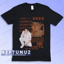 T-Shirt: Retro Design T-Shirt Of The Male Band Jung Ho-Seok - Fashion For Fans, Women's Shirts, Women's Sweatshirts, Sweater, Casual Blouse, Women's Summer Prom Dresses - 黑色 - 查看 6