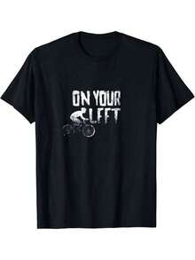 Unisex Short-Sleeved T-Shirt, Gift For Cyclists 'On Your Left', Unisex T-Shirt, Men's T-Shirts, , , Women's, Romwe Men, Boho Chic, Gifts For Teachers, Women's T-Shirt, Curvy Outfits For Men, Y2K - 黑色 - 查看 6