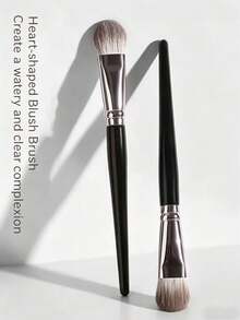 Cọ tán phấn highlight hình trái tim mới, cọ đánh má hồng hình lưỡi, cọ trang điểm làm sáng và cố định lớp trang điểm, cọ trang điểm lông mềm. - màu đen - Xem 8
