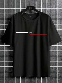 Manfinity Homme Men's Short Sleeve T-Shirt, Modern Printed Design, Size GNYP - White - View 8