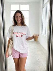 Camiseta de manga corta informal para mujer, con estampado de eslogan de verano, ideal para vacaciones de verano, top de manga corta con temática de vacaciones para mujer, camiseta gráfica informal con humor, atuendos de vacaciones para mujer. - Blanco 2 - Ver 2