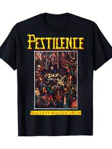 Maleficarvm Gothic Death Metal Band Logo Print T-Shirt By Mallevs For Men And Women. Soft And Essential For All-Season Casual Streetwear, This Versatile, Affordable Everyday Wear Makes A Perfect Gift For Fans And Friends. With Its Crisp, Streamlined Cut, This Garment Creates A Clean And Vibrant Look. Its Relaxed Yet Flattering Silhouette Suits All Body Types, Offering A Style That Is Both Casual And Sophisticated. - 黑色 - 查看 1