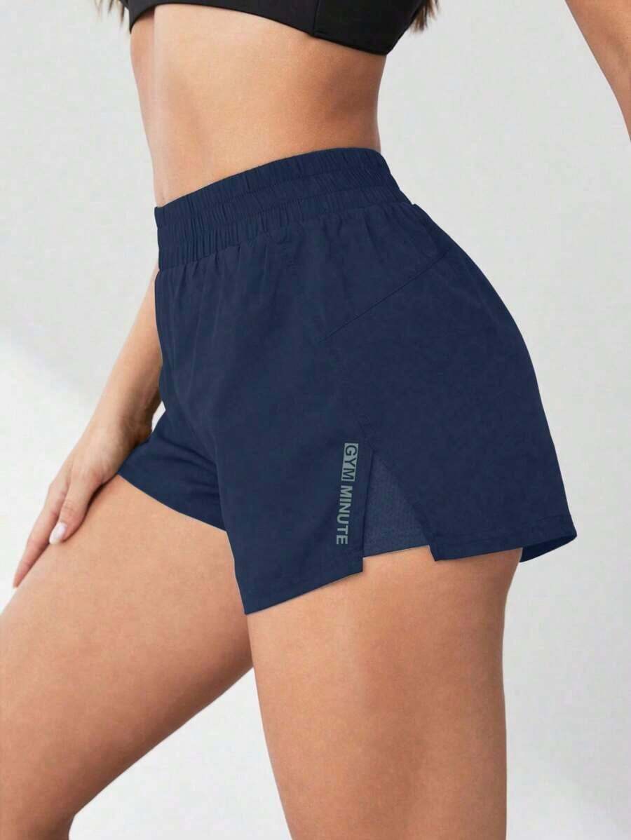 Pantalones cortos de compresión para mujer que absorben la humedad y tienen un short interno, cómodos para correr, yoga, evitar rozaduras.Pantalón corto deportivo para mujer, pantalón corto de gimnasio, pantalón corto de ciclista cómodo - Azul marino - Ver 1