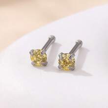 2 chiếc khuyên mũi thời trang đường phố gợi cảm với đá zirconia tổng hợp, thích hợp cho tiệc tùng, hộp đêm, quán bar, đeo hàng ngày và các lễ hội, trang sức mũi độc đáo và sành điệu. - tròn - Xem 6