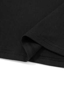 Camiseta de gran tamaño con estampado gráfico de dragón y libros. Camiseta de manga corta con cuello redondo. Top de moda casual de verano. Diseño Y para edades de 8 a 14 años. Camiseta de Dragón - Negro - Ver 3