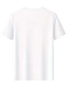 Camiseta  hombre algodón con estampado de cara alegre, estilo ligero de verano, algodón transpirable, prenda superior de moda - Blanco - Ver 2