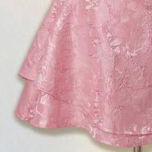 ICON Women's Elegant Blush Pink Mini Party Dress, Sleeveless With A Chic Draped Cowl Neckline And Layered Tiered Skirt. - Azul - Ver 7