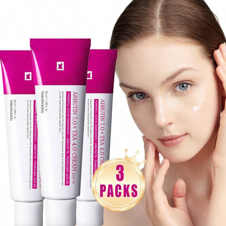 Multi-Piece Set TOSOWOON Arbutin 7% + Tranexamic Acid 4% Cream Skincare Products, 70,000ppm Arbutin, 40,000ppm TXA, Niacinamide, Glutathione, Dark Spots, Freckle, Blemishes, Pigmentation, Facial Care Products,Korean Skin Care, 50ml, 1.69 Fl.Oz. - 3 cái - Xem 1
