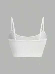 1 pieza Camiseta sin mangas casual y sexy color burdeos para mujer, adecuado para el verano - Blanco 2 - Ver 2