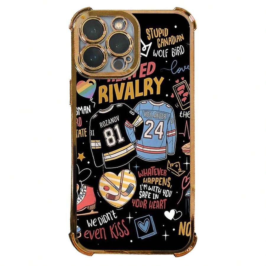 Phone Case - 1 Unit Of Heated Rivalry Electroplating Protective Case, With Enhanced Padding And Impact Resistance, Compatible With IPhone 17 16 15 14 13 Pro Max. - 金色 - 查看 1