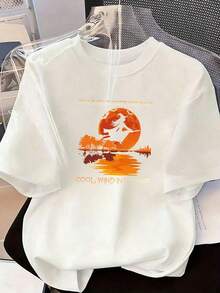 Camiseta de Manga Corta con Estilo Vintage y Aventurero,Camiseta de manga corta de moda para primavera y verano de 2026, hecha en México, 180 gramos. Estampado de dibujos animados, modelo de pareja, apta para uso interior o exterior. Cuello redondo, unisex, ideal para oficina y ocio. Paquete de una pieza. - WH-P631577SLNDXZGY495 - Ver 2