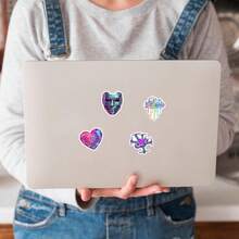 50pcs Neon Cyberpunk Vaporwave Stickers, Suitable For Decorating Diaries, Laptops, Car Bumpers, Skateboards, Water Bottles, Computers, Phones, Etc. - A - View 6