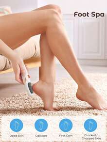 Rechargeable Electric Foot Callus Remover With Replaceable Grinding Heads, USB Wireless Portable Foot Care Tool For Removing Calluses And Dead Skin, Ergonomic Design, Suitable For Home And Travel - Multicolor - View 3