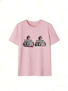 Grunge And Urban Style Short Sleeve T-Shirt, Fashionable Short Sleeve T-Shirt For Spring And Summer 2026, Made In Mexico, 180 Grams. Cartoon Print, Couple Design, Suitable For Indoor Or Outdoor Wear. Crew Neck, Unisex, Ideal For Office And Leisure. One-Piece Pack. - PK-P631577SLNDXZGY515 - 查看 2